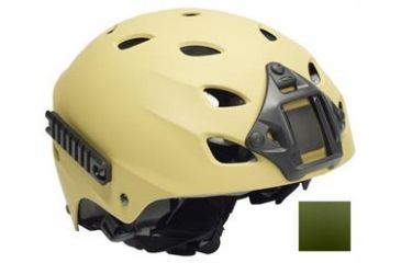 Image of US Night Vision PT Helmet A-Bravo w/Side Rail, Velcro Attachment Points, Pre-Drilled For Night Vision Mount, Green Medium 001315-M