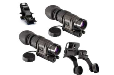 Image of US Night Vision Rhino Arm, TRYBE Optics PVS-14 GEN 3 White Phosphor Night Vision Monocular, Min 2000 FOM, 64-72 lp/mm, High Power, and TRYBE Optics PVS-14 Dual Bridge Mounting System