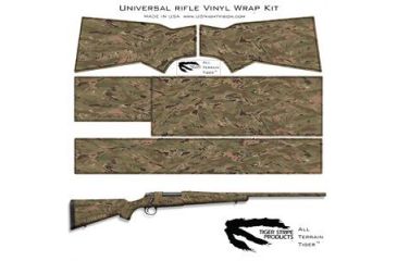 Image of US Night Vision Tiger Stripe Camo Pre-Cut Universal Rifle Skin Vinyl Wrap, 20x30in, All Terrain Tiger 056631