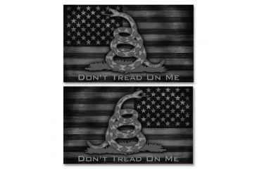 Image of US Night Vision Vehicle Flag Wraps - US Flag Don't Tread on Me Stealth Black - Set of Two - Stars Right and Stars Left 706116