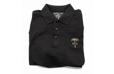 Image of US Palm Short Sleeve Logo Polo, Black, Large 9C4100