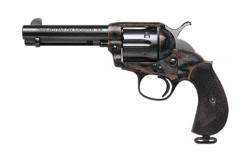 Image of US Firearms Omni-Potent-Six-Shooter Revolver, .44-40 Winchester, 4.75in barrel, bone case color steel frame, checkered walnut grip, revolving chamber, blade front, square notch rear, 6 round cylinder, USFOP6S.4440WR4.751FRRMPG