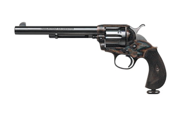 Image of US Firearms Omni-Potent-Six-Shooter Revolver, .44 Special, 7.5in barrel, bone case color steel frame, checkered walnut grip, revolving chamber, blade front, square notch rear, 6 round cylinder, USF-OP6S-.44 SP-7.5-1-FRRMPG