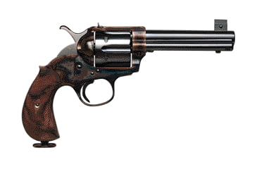 Image of US Firearms Omni-Target-Six-Shooter Revolver, .44-40 Winchester, 4.75in barrel, bone case color steel frame, checkered walnut grip, revolving chamber, square blade front, adjustable rear, 6 round cylinder, USFOT6S.4440WR4.751FRRMPG