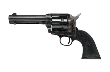 Image of US Firearms Plinker Revolver, .22 Winchester Magnum Rimfire, 4.75in barrel, bone case color steel frame, hard rubber grip, revolving chamber, blade front, square notch rear, 6 round cylinder, USFPLR.22WRMGR4.751FRRMPG