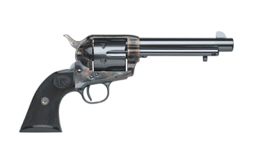 Image of US Firearms US-Pre-War Revolver, .45 Colt, 5.5in barrel, bone case color steel frame, hard rubber grip, revolving chamber, blade front, square notch rear, 6 round cylinder, USF-US PW-.45C-5.5-1-FRRMPG