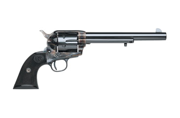 Image of US Firearms US-Pre-War Revolver, .44 Special, 7.5in barrel, bone case color steel frame, hard rubber grip, revolving chamber, blade front, square notch rear, 6 round cylinder, USFUSPW.44SP7.51FRRMPG