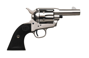 Image of US Firearms Sheriffs-Model Revolver, .45 Colt, 3in barrel, nickel finish steel frame, hard rubber grip, revolving chamber, blade front, square notch rear, 6 round cylinder, USFSM-.45C-3-1-FRRMPG