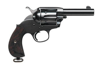 Image of US Firearms Snubnose Revolver, .45 Colt, 4in barrel, blued finish steel frame, two-piece checkered walnut grip, revolving chamber, blade front, square notch rear, 6 round cylinder, USF-SNB-.45C-4-1-FRRMPG