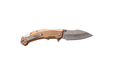 Image of USMC Drop Point Spring Assisted Knife w/Pocket Clip, 3.5 in, 3Cr13 Stainless Steel Stainless Steel, Tan, M-A1065TN