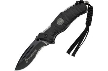 Image of USMC Marine Reaper A/O, Black Blade, Black Handle USMA1020BK