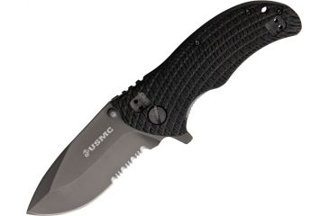Image of USMC Marines Heavy Duty Linerlock, Partially Serrated USM3001S
