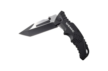 Image of USMC Tanto Spring Assisted Knife w/Pocket Clip, 3.5 in, 3Cr13 Stainless Steel Stainless Steel, Black, M-A1058BK