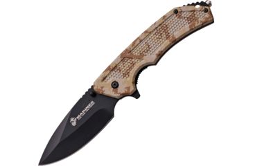 Image of USMC The Specialist Linerlock A/O Folding Knife,3.75in,Stainless Steel,Digital Brown Camo,Aluminum Handle USMA1047DM