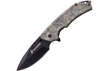 Image of USMC The Specialist Linerlock A/O Folding Knife,3.75in,Stainless Steel,Digital Green Camo,Aluminum Handle USMA1047DG