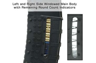 Image of Leapers UTG Pro AR15 30 Round Windowed Polymer Magazine, .223/5.56, Black, Medium, RBT-AM30-30RD