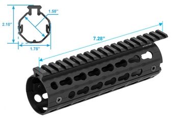Image of Leapers AR15 Super Slim Keymod Drop-in Carbine Length Rail, Black, MTU001SSK, EDEMO1