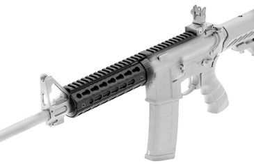 Image of Leapers AR15 Super Slim Keymod Drop-in Carbine Length Rail, Black, MTU001SSK, EDEMO1