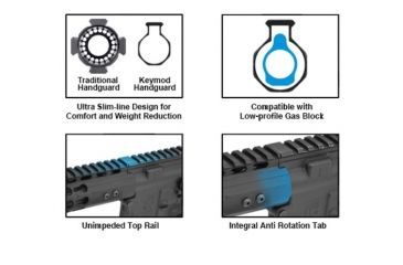 Image of UTG Pro Keymod Compat. M and P10 15 in Super Slim Free Float Rail Handguard, Black MTU026SSKC