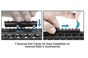Image of UTG Pro Keymod Compat. M and P10 15 in Super Slim Free Float Rail Handguard, Black MTU026SSKC