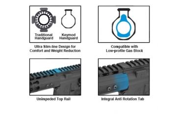 Image of EDEMO Leapers Keymod Compat. M and P10 17 in Super Slim Free Float Rail Handguard, Black MTU038SSKC, EDEMO3