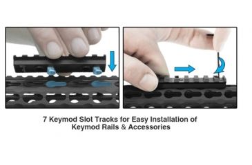Image of EDEMO Leapers Keymod Compat. M and P10 17 in Super Slim Free Float Rail Handguard, Black MTU038SSKC, EDEMO3