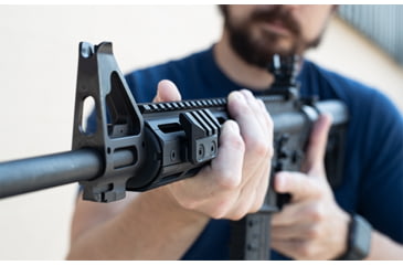 Image of UTG Pro M-LOK Angled Picatinny Mount, Matte Black Anodized Aluminum, Black, MT-MP45