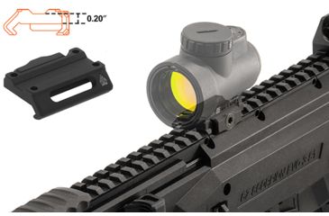 Image of Leapers UTG Pro Super Slim MRO Mount, Low Profile 0.20 in, Matte Black Anodize, Black, MT-MROXS