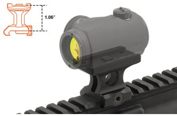 Image of Leapers UTG Pro Super Slim T1 Mount, Lower 1/3 Co-witness, Picatinny, Black, MT-T113C