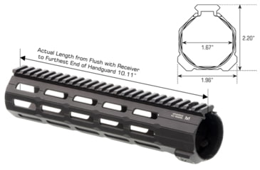 Image of UTG Pro UTG Pro Super Slim SD M-LOK Free Float handguard, 10 in, Black, MTU045XLM