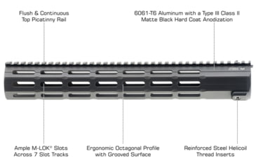 Image of UTG Pro UTG Pro Super Slim SD M-LOK Free Float handguard, 14 in, Black, MTU046XLM