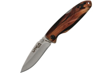 Image of Utica Bold Lion Lockback Folding Knife, 2.75 satin finish 8Cr13MoV stainless blade, Brown ABS handle, 91-1441CP