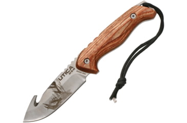Image of Utica Shoehorn Elk II Fixed Blade Knife, 4 8Cr13MoV stainless blade, Brown pakkawood handle, 91-1066CP