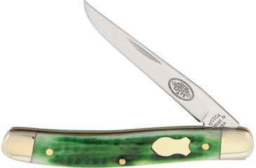 Image of Utica Single Blade Green Bone Folding Knife,2.5in,Green,Jigged Bone Handle UTK1112779GB