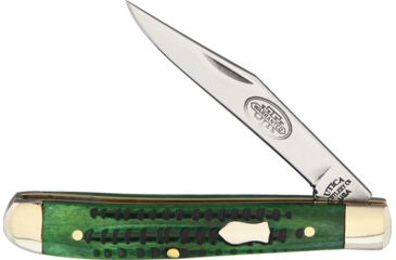 Image of Utica Single Blade Green Bone Folding Knife,2in,Green,Jigged Bone Handle UTK11116GB