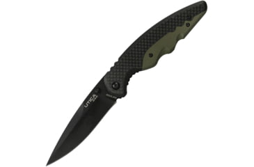 Image of Utica Smoky Canyon V Linerlock Folding Knife, OD green, OD green G10 handle with carbon fiber inlay, 91-1603CP