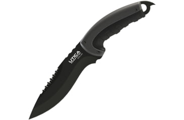 Image of Utica Timber Tamer III Fixed Blade Knife, 6 black oxide coated 8Cr13MoV stainless blade, Black and green polymer handle, 91-1307CP