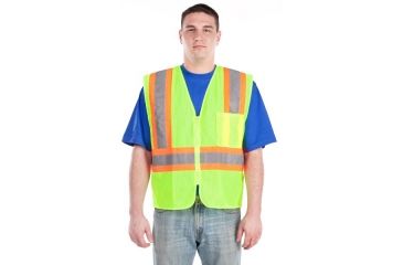 Image of Utility ProWear High Visibility Mesh Vest with Contrast Stripes Class 2, Orange, LARGE UHV315-L-O