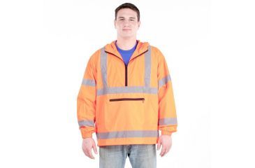 Image of Utility ProWear High Visibility Nylon Packable Pullover Class 3, Orange, LARGE UHV658-L-O