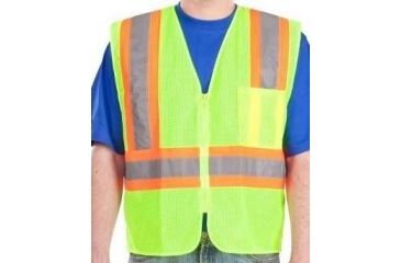 Image of Utility ProWear High Visibility Mesh Vest with Stripes Class 2, Lime, LARGE UHV315-L-Y
