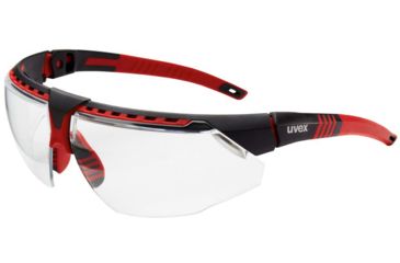 Image of UVEX Avatar Safety Eyewear, Red Frame, Clear Hydroshield Anti-fog Lens S3851