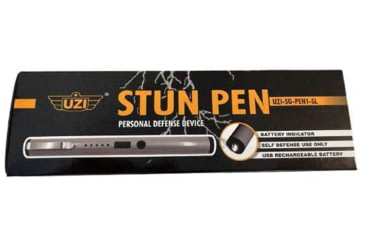Image of UZI Defense Stun Pen W/ Clip, Silver, UZI-SG-PEN1-SL