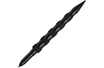 Image of UZI Tactical Defender Pen w/ Black and Aluminum, 5 1/4in Overall, Black Aircraft Aluminum, SS Striking Point, Compatible w/ Standard And Fisher Space Pen Refills, UZI-TACPEN11-BK