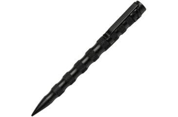 Image of UZI Tactical Defender Pen w/ Black and Aluminum, 5 1/4in Overall, Black Aircraft Aluminum, SS Striking Point, Compatible w/ Standard And Fisher Space Pen Refills, UZI-TACPEN11-BK
