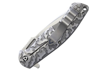 Image of V NIVES Atmosphere Framelock Knife, Atmosphere Framelock, 4.63in Closed, 3.5in Satin S35Vn SS Drop Point, Sculpted Titanium Handle, Pocket Clip, Storage Case., V02TIP