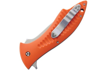 Image of V NIVES Deplorable Linerlock Folding Knife, 5.5in Closed, 4in Satin Aus-8 SS Blade, Orange Grooved Frn Handle, Pocket Clip, Storage Case., V15FRNPOR