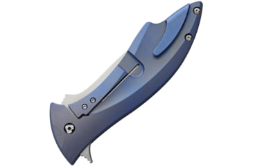 Image of V NIVES Deplorable Linerlock Folding Knife, 5.5in Closed, 4in Satin S35Vn SS Blade, Blue Satin Titanium Handle, Pocket Clip, Storage Case., V15TIPBL