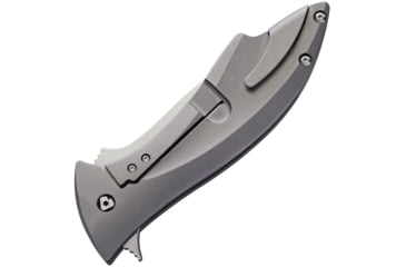 Image of V NIVES Deplorable Linerlock Folding Knife, 5.5in Closed, 4in Satin S35Vn SS Blade, Gray Satin Titanium Handle, Pocket Clip, Designed By Jerry Hossom, Storage Case., V15TIP