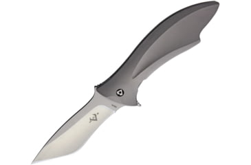 Image of V NIVES Deplorable Linerlock Folding Knife, 5.5in Closed, 4in Satin S35Vn SS Blade, Gray Satin Titanium Handle, Pocket Clip, Designed By Jerry Hossom, Storage Case., V15TIP