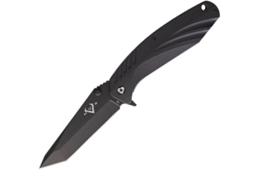 Image of V NIVES SFL Framelock Folding Knife, 4.5in Closed, 3.5in Black D2 Tool Steel Tanto Blade, Black G10 Handle, Thumb Stud, Pocket Clip, Storage Case., V05GPBBK